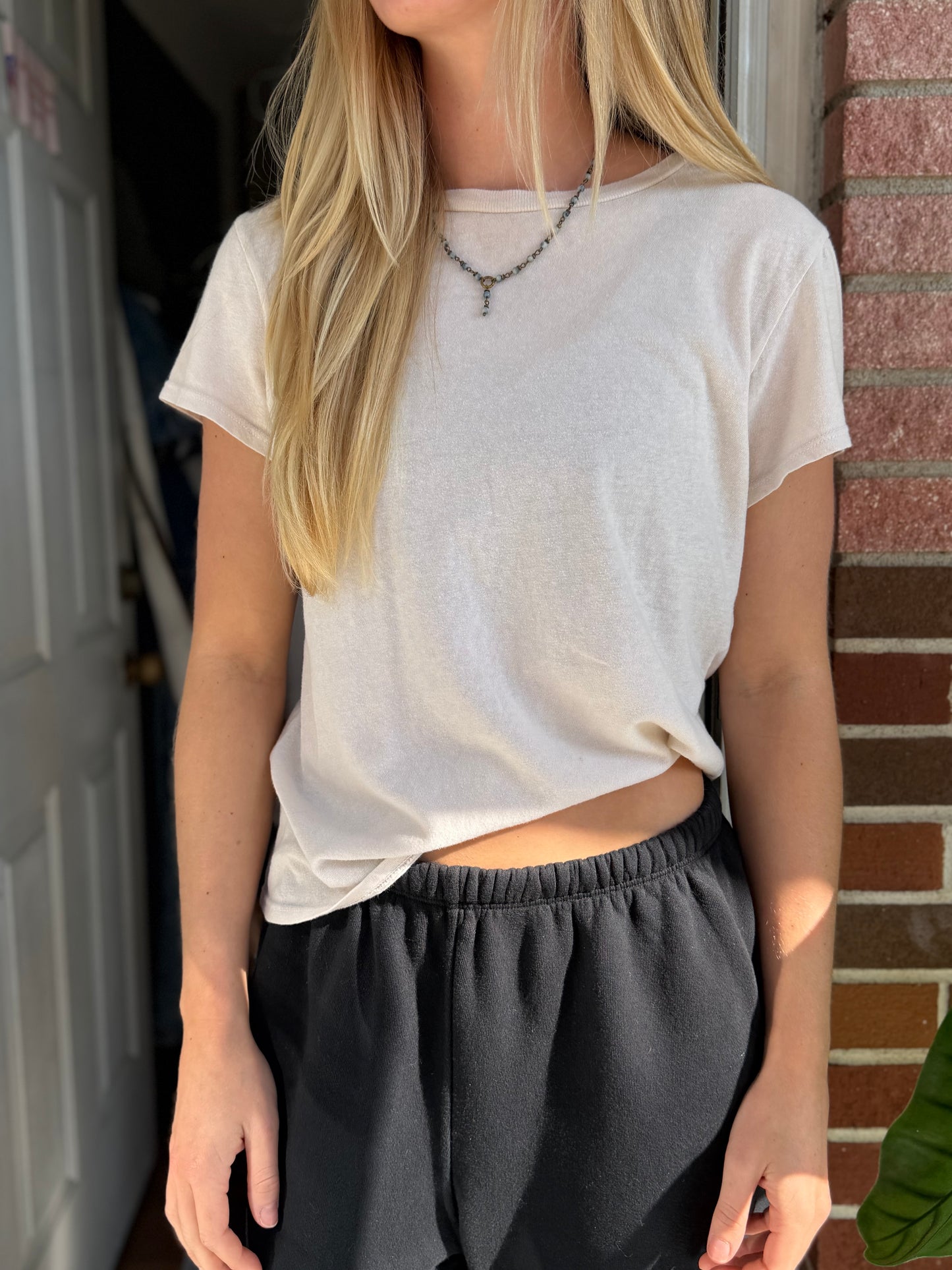 Perfectwhitetee | Beige Cotton Tee, L