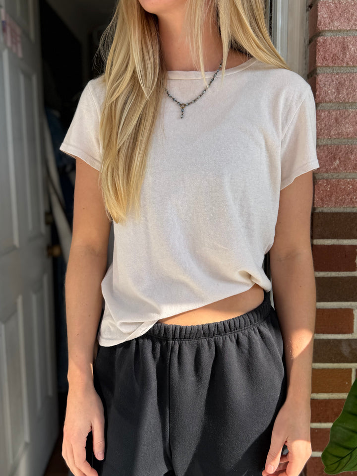 Perfectwhitetee | Beige Cotton Tee, L