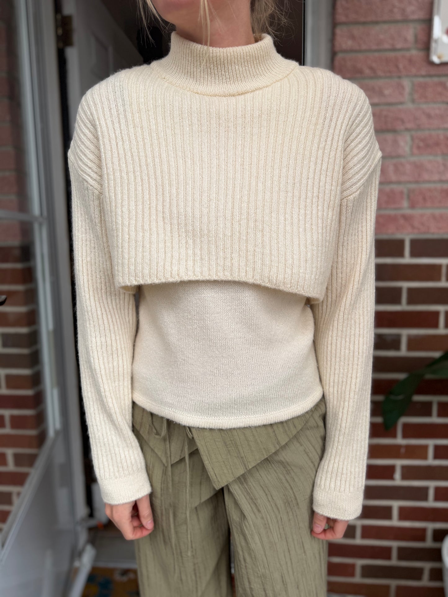 Mango | Longsleeve Ribbed Layered Sweater, M