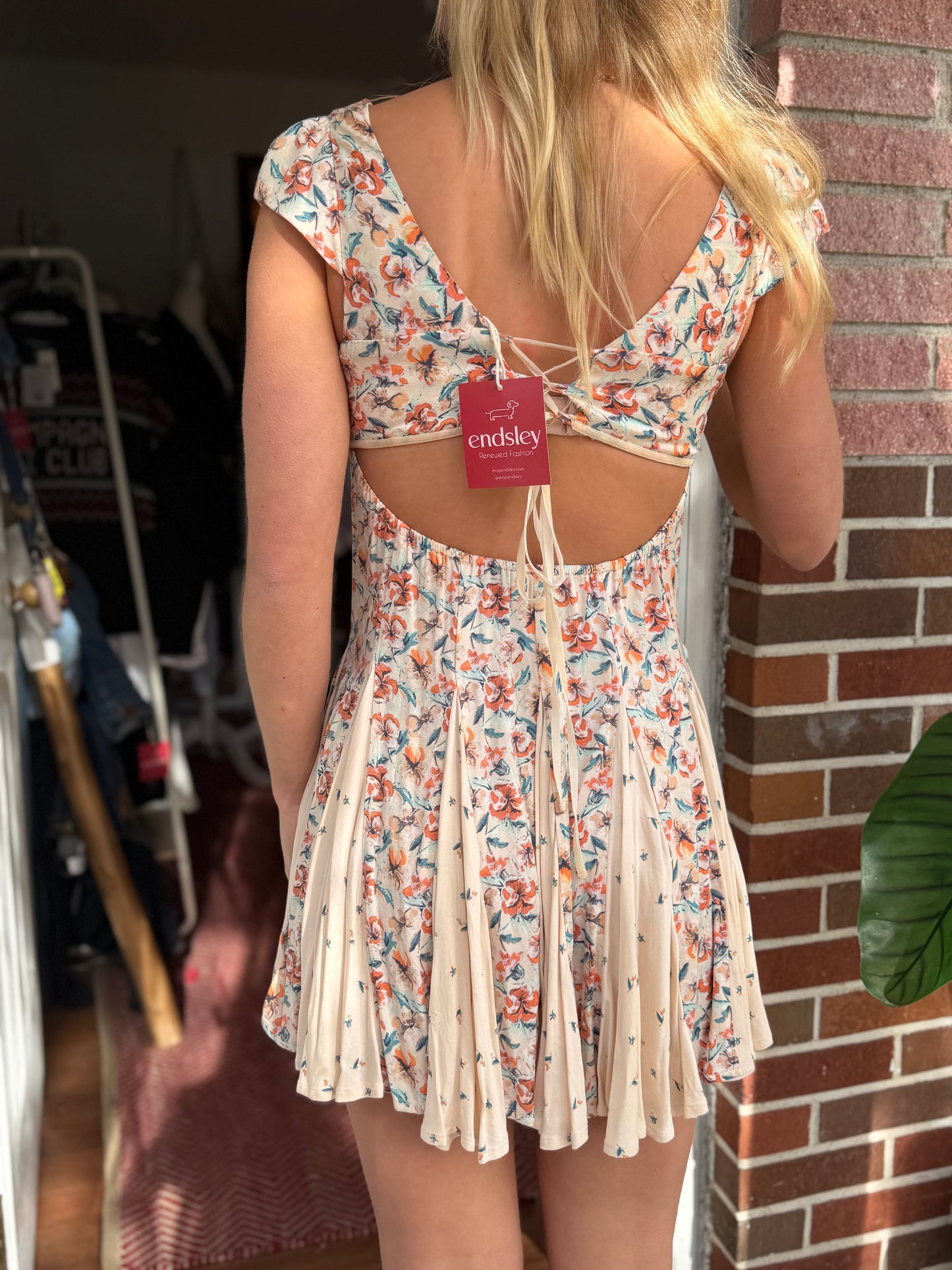 Free People | Floral Mini Cap Sleeve Dress, XS