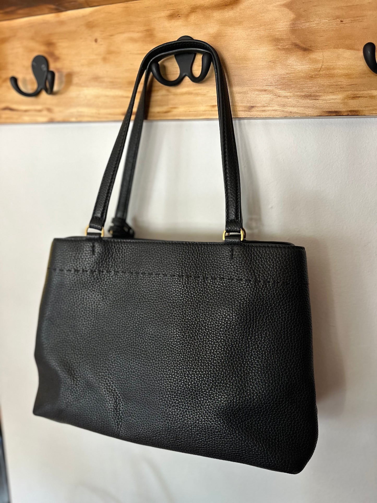 Tory Burch |  Black Leather Medium Tassel Bag