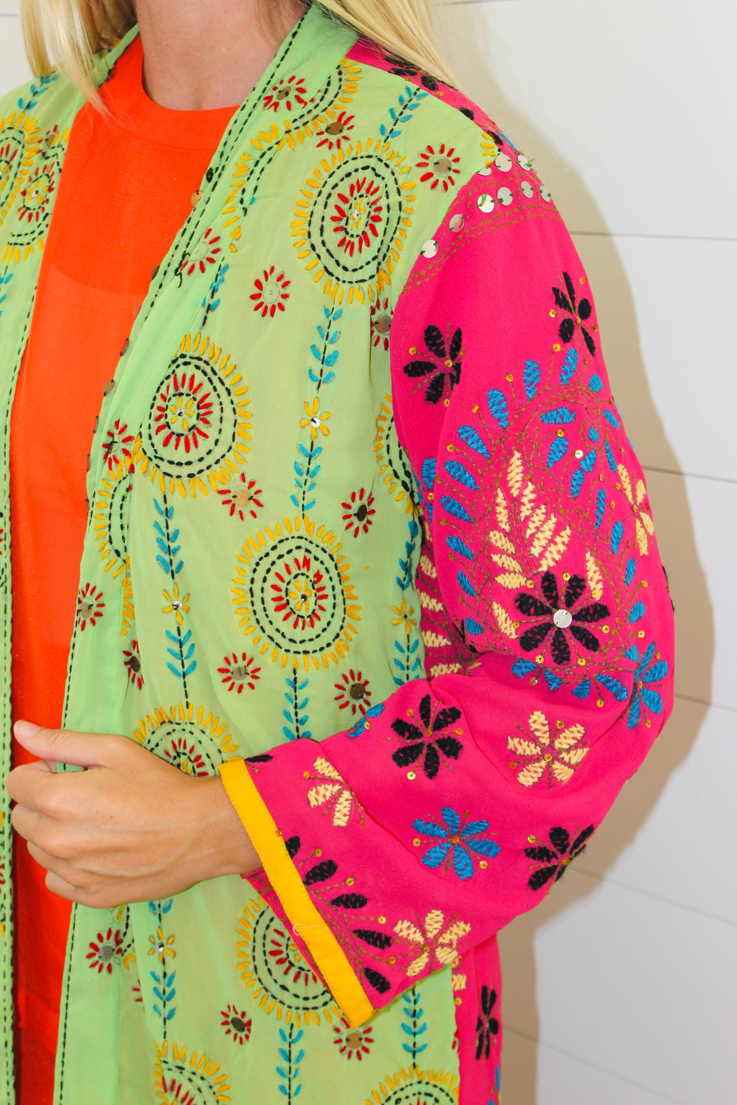 Spanish Sequin Hand Embroidered Kimono, OS