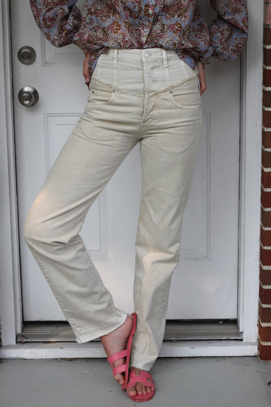 Isabel Marant | Noemie Two-Tone Denim Jeans