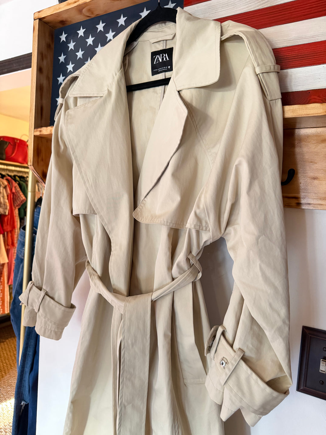 Zara | Tan Belted Trench Coat, M/L