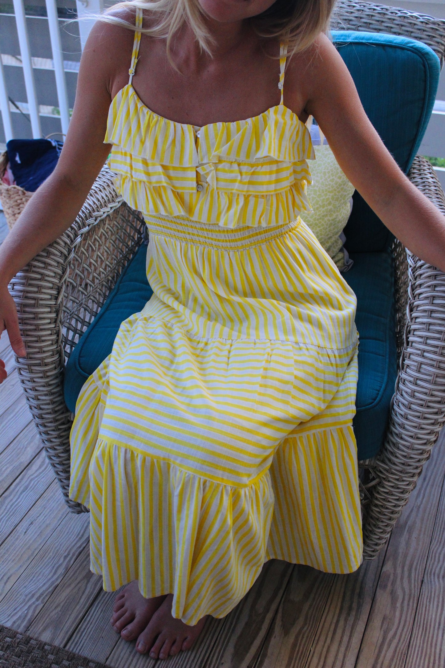 Aqua | Striped Cami Midi Dress, M