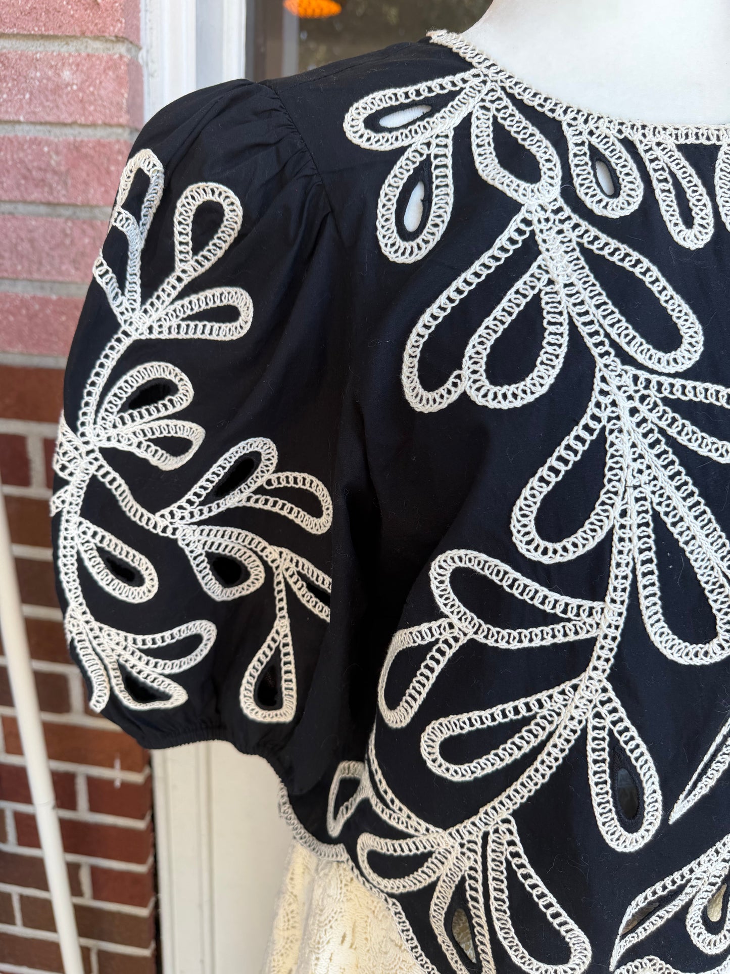 Express | Embroidered Eyelet Puff Sleeve Top, S