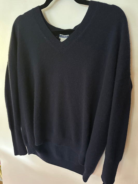 J Crew | Navy Cashmere V-Neck Sweater