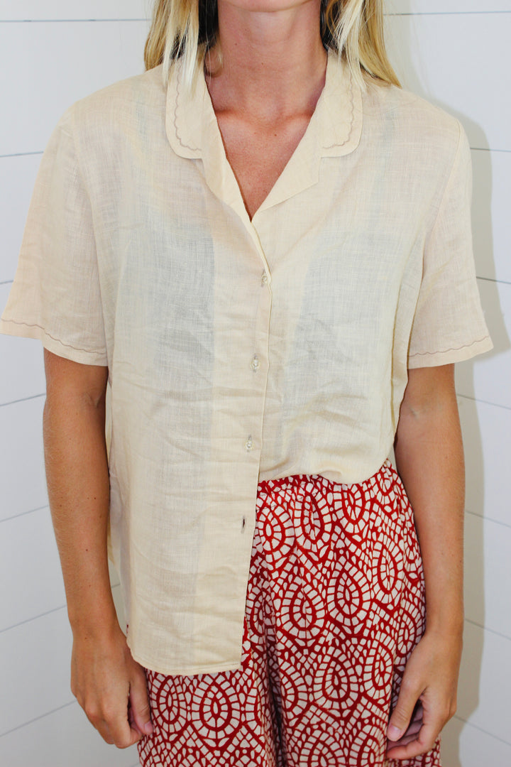 Vintage Linen Button Down