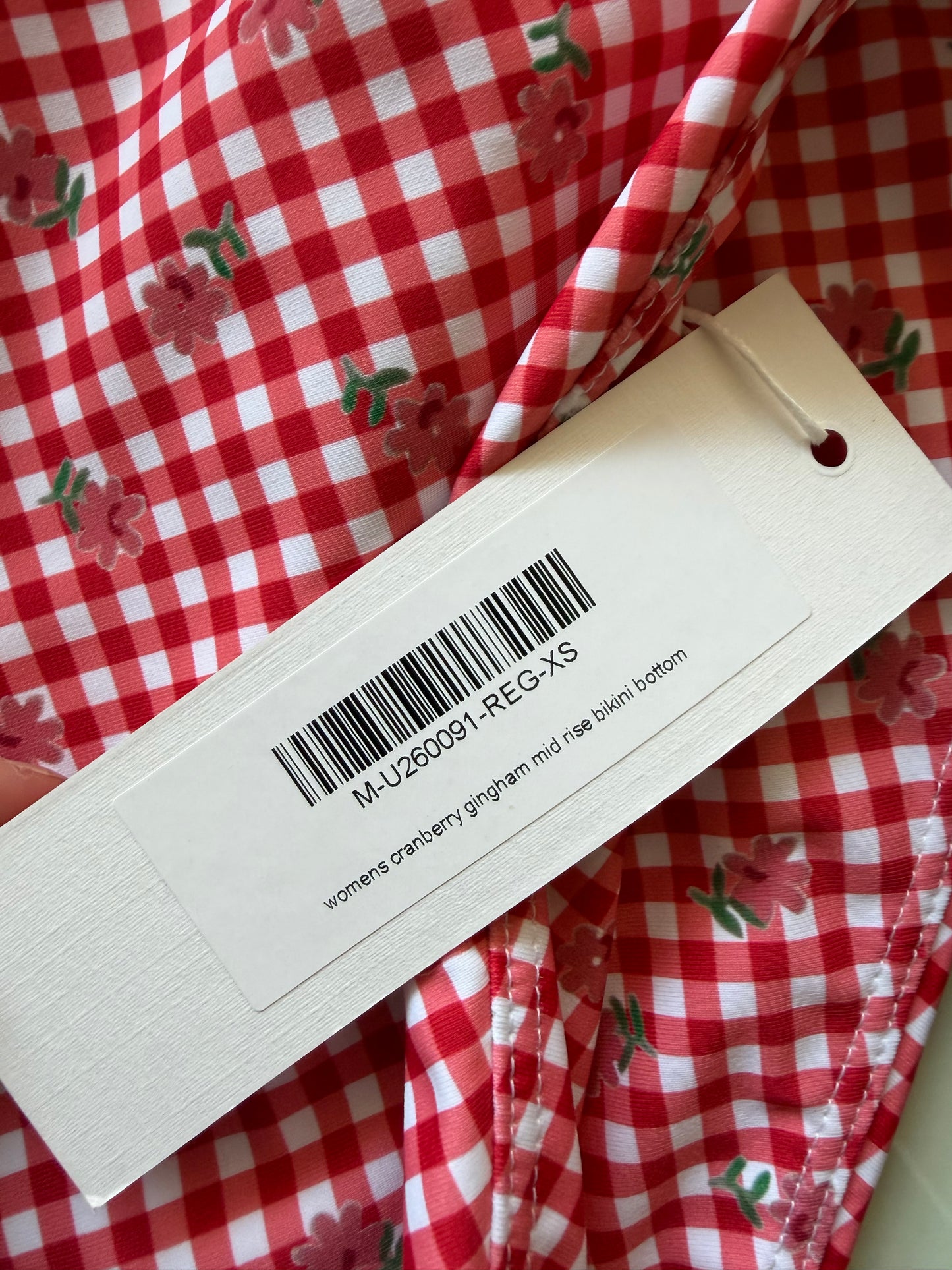 Minnow  | Cranberry Gingham Bikini Set, XS