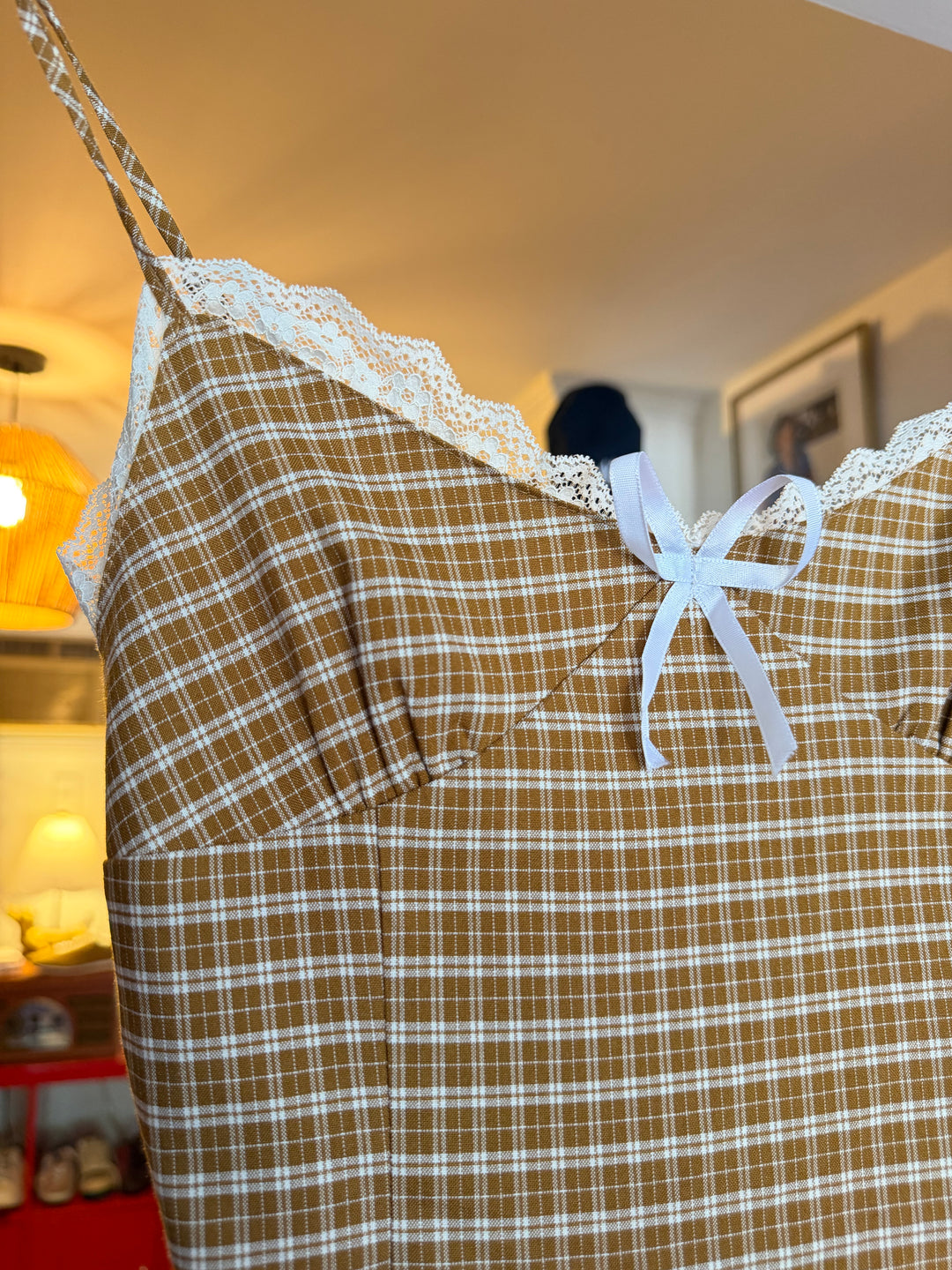 Lioness | Gingham Ruffle Mini Dress, XS