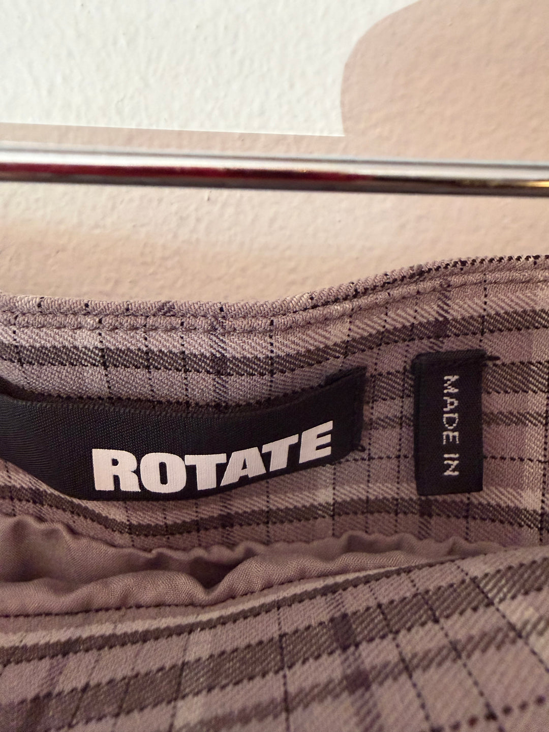Rotate | Stretchy Mini Dress Grey Check, S