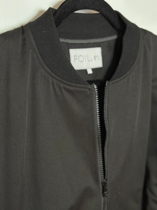 FOIL. | Black Zip Up Bomber Jacket