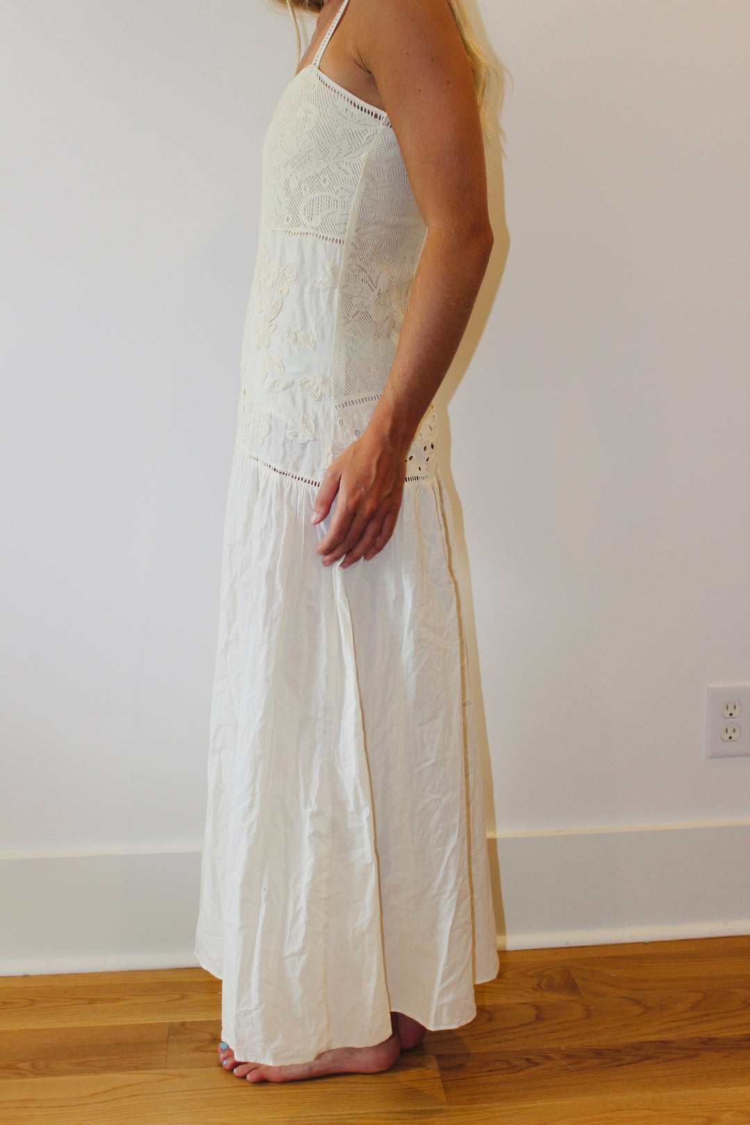 Zara | Eyelet Maxi Dress, XS