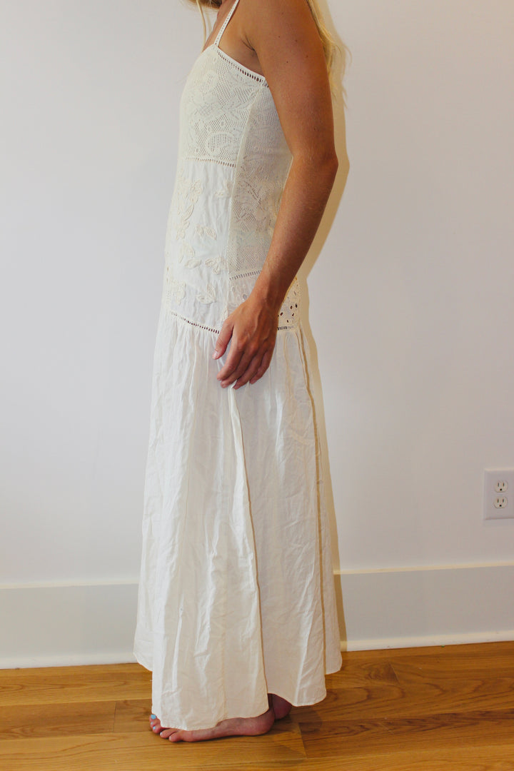 Zara | Eyelet Maxi Dress, XS