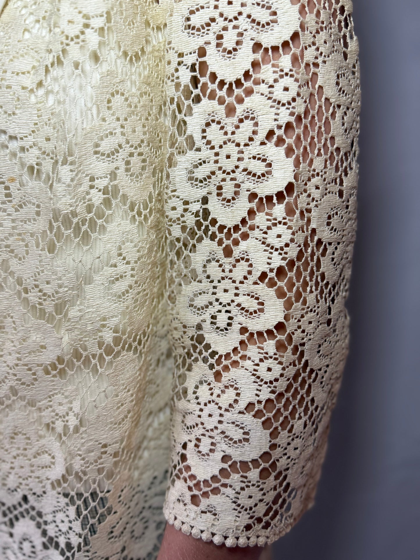 Cream Overlay | Vintage Lace Overlay, S/M