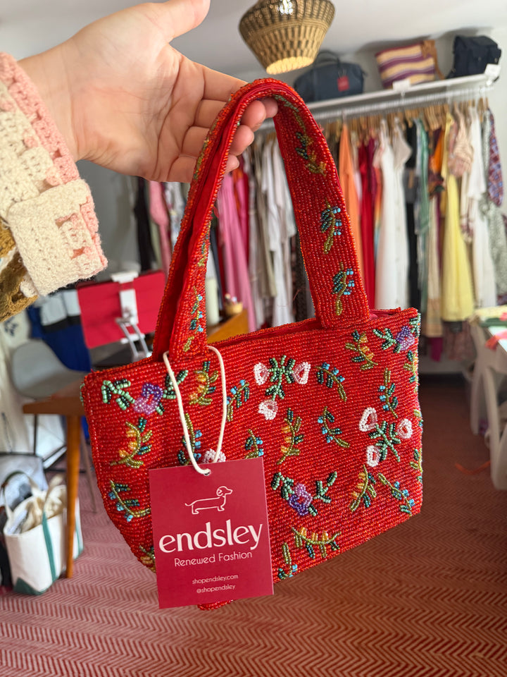 Christiana | Vintage Floral Beaded Mini Purse