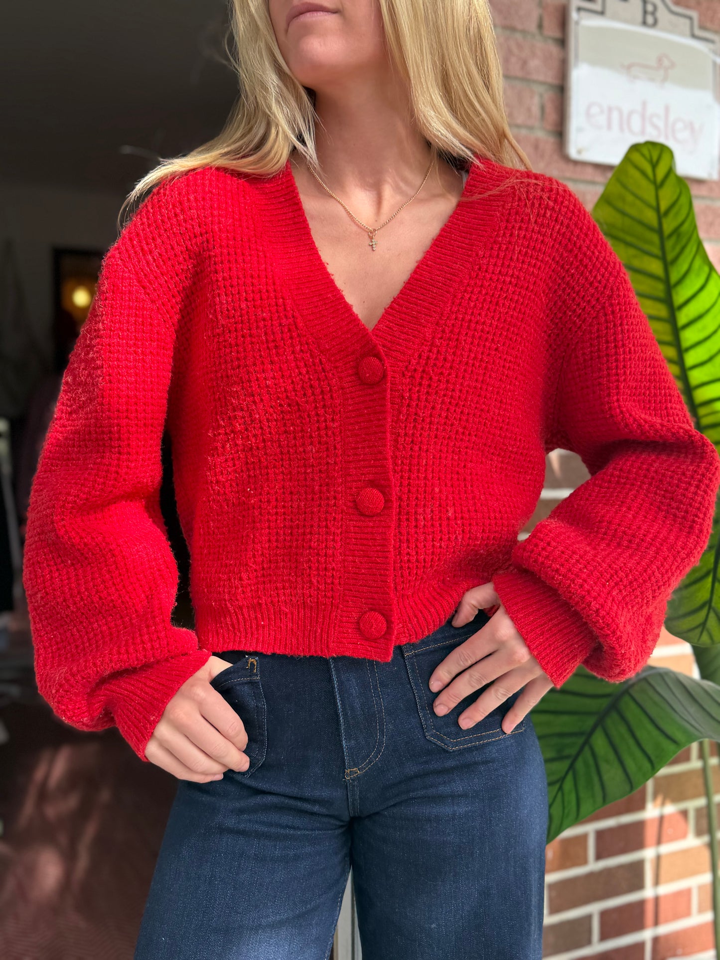 Lush | Red Cardigan, L
