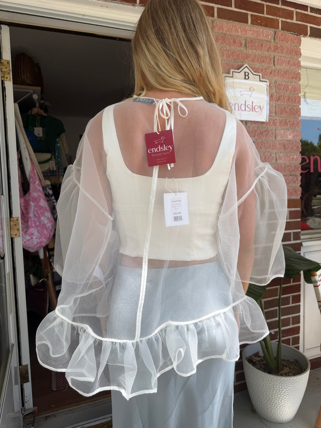 Esthe | Oversized Organza Top, S