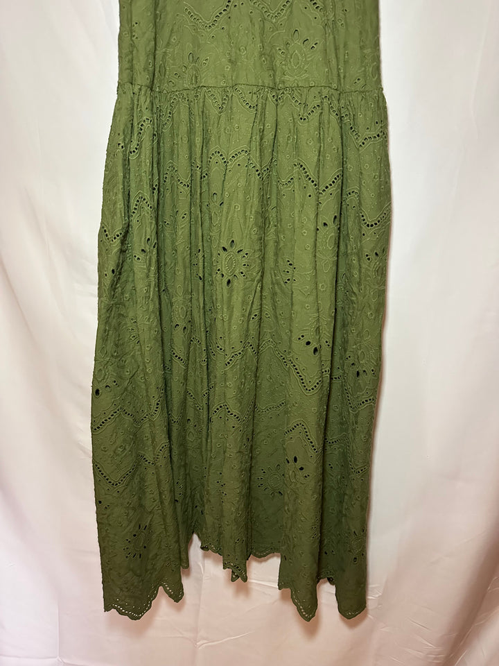 House of Harlow | Green Eyelet Midi, 2