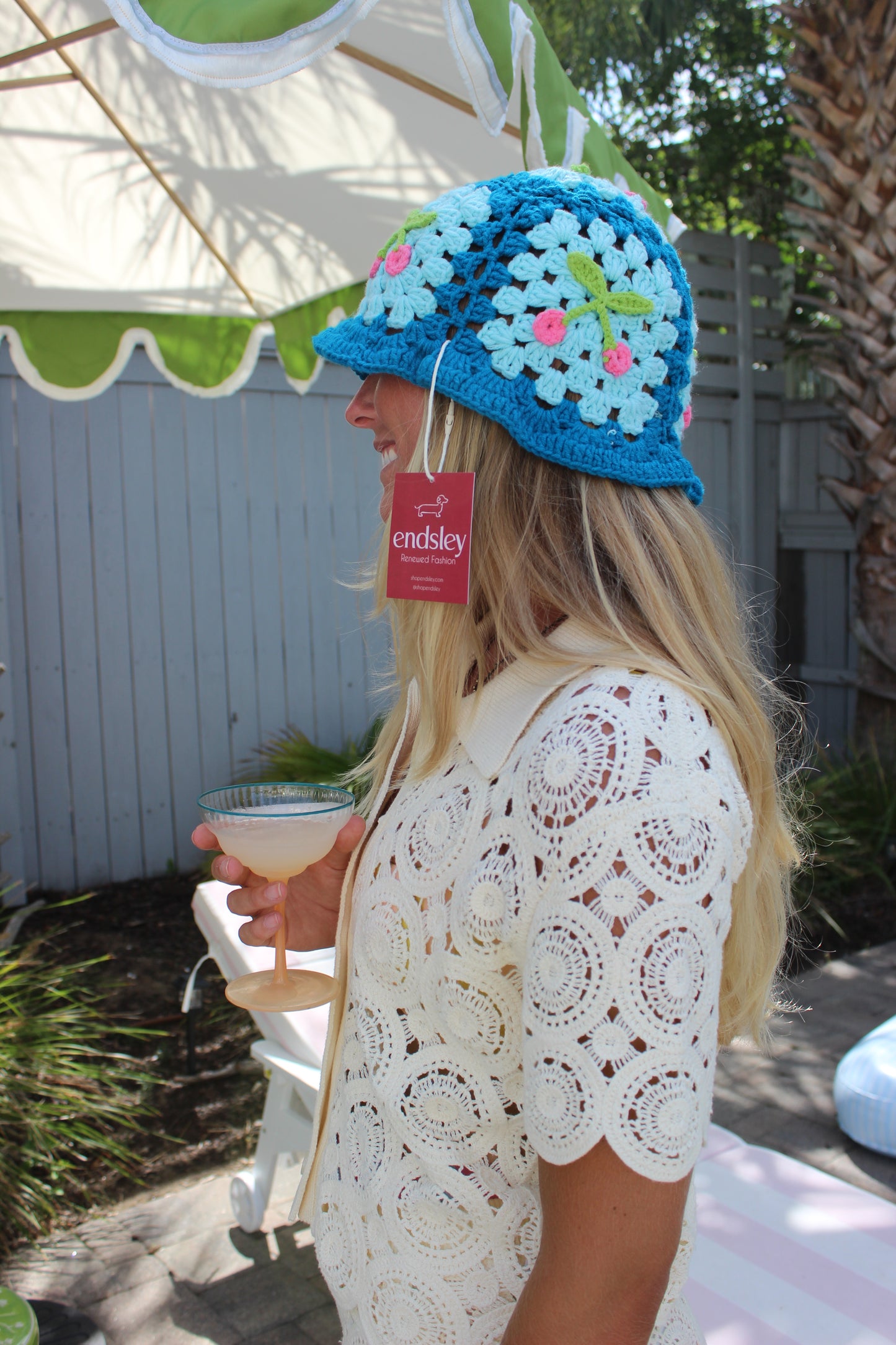 Crochet Cherry Bucket Hat