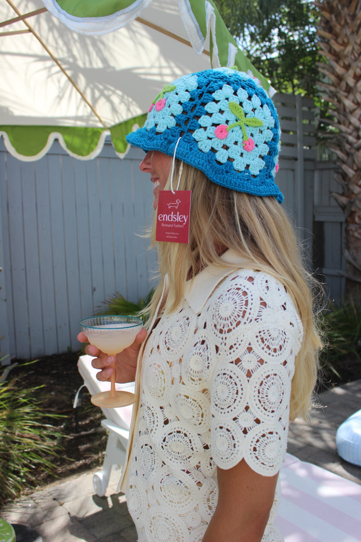 Crochet Cherry Bucket Hat