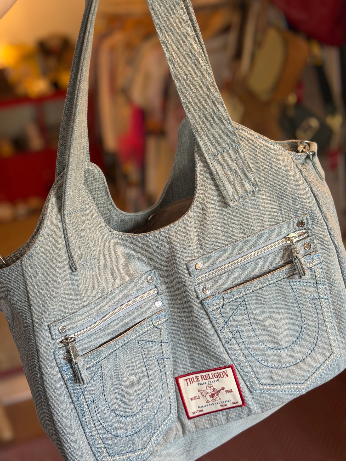 True Religion  | Denim Shoulder + Crossbody Purse