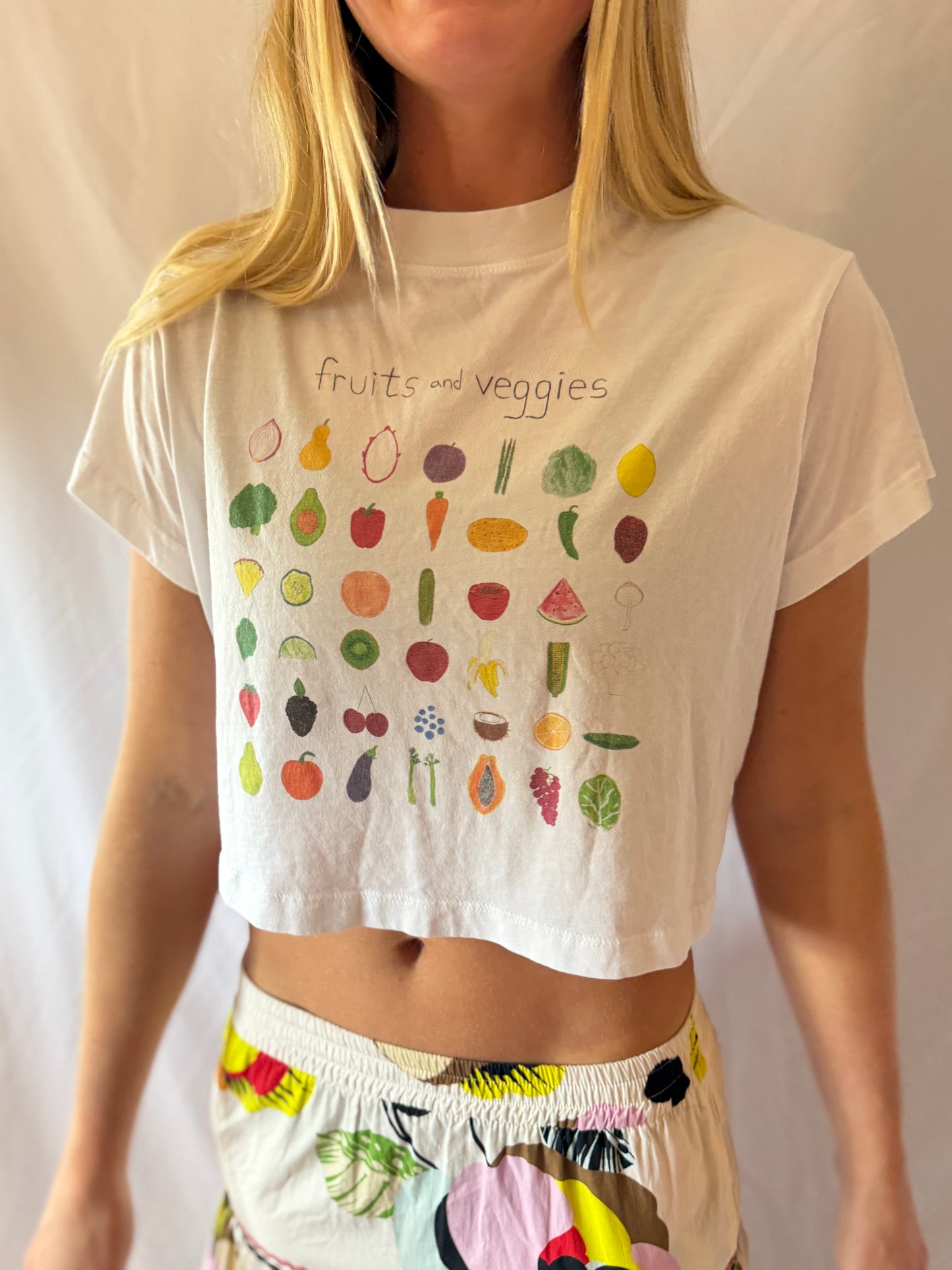 Unfortunate Portrait | Fruit and Veggies Graphic Tee, XS