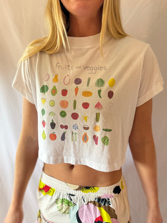 Unfortunate Portrait | Fruit and Veggies Graphic Tee, XS