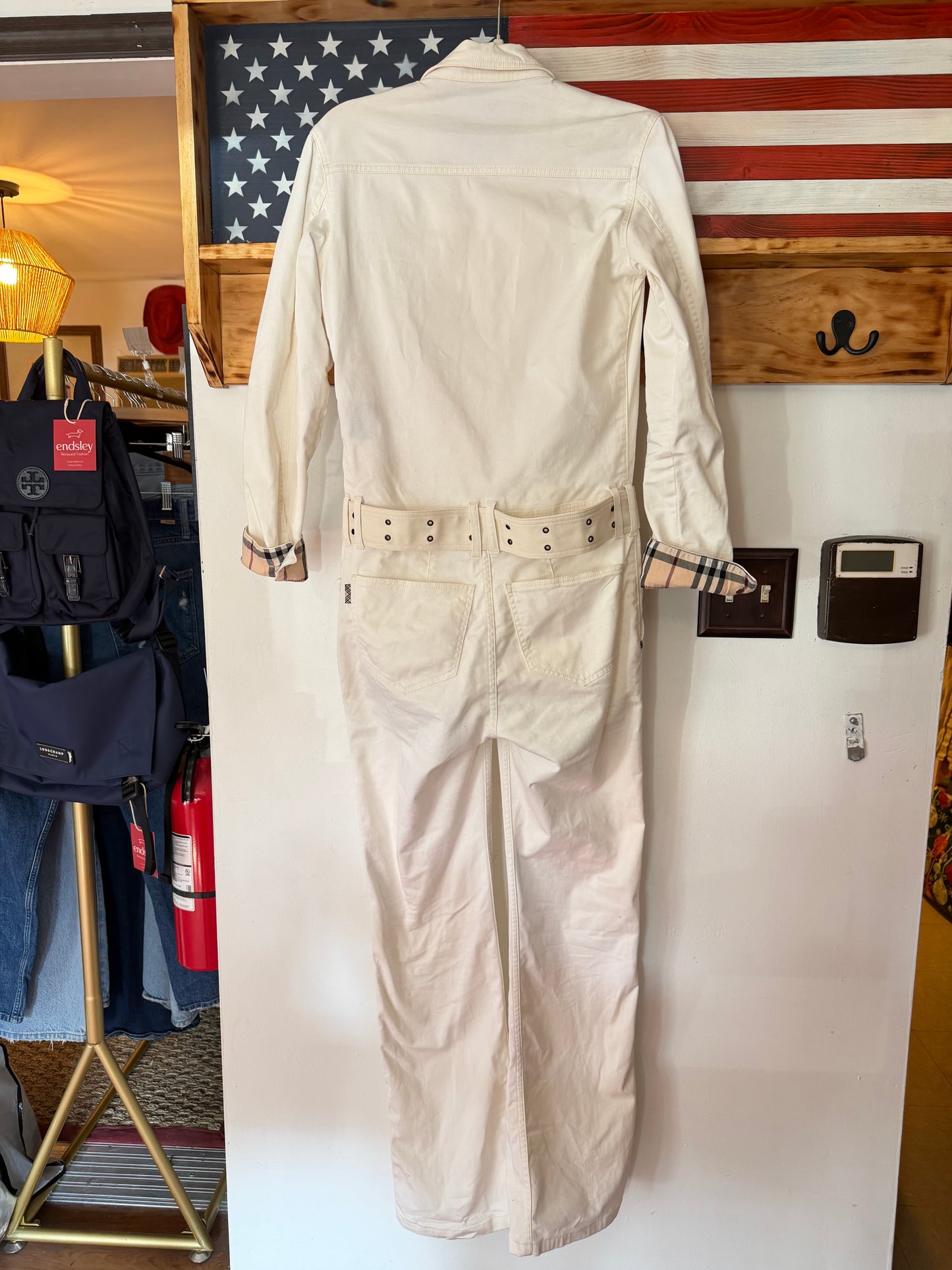 Burberry| Off-White  Denim Jumpsuit, 4/6