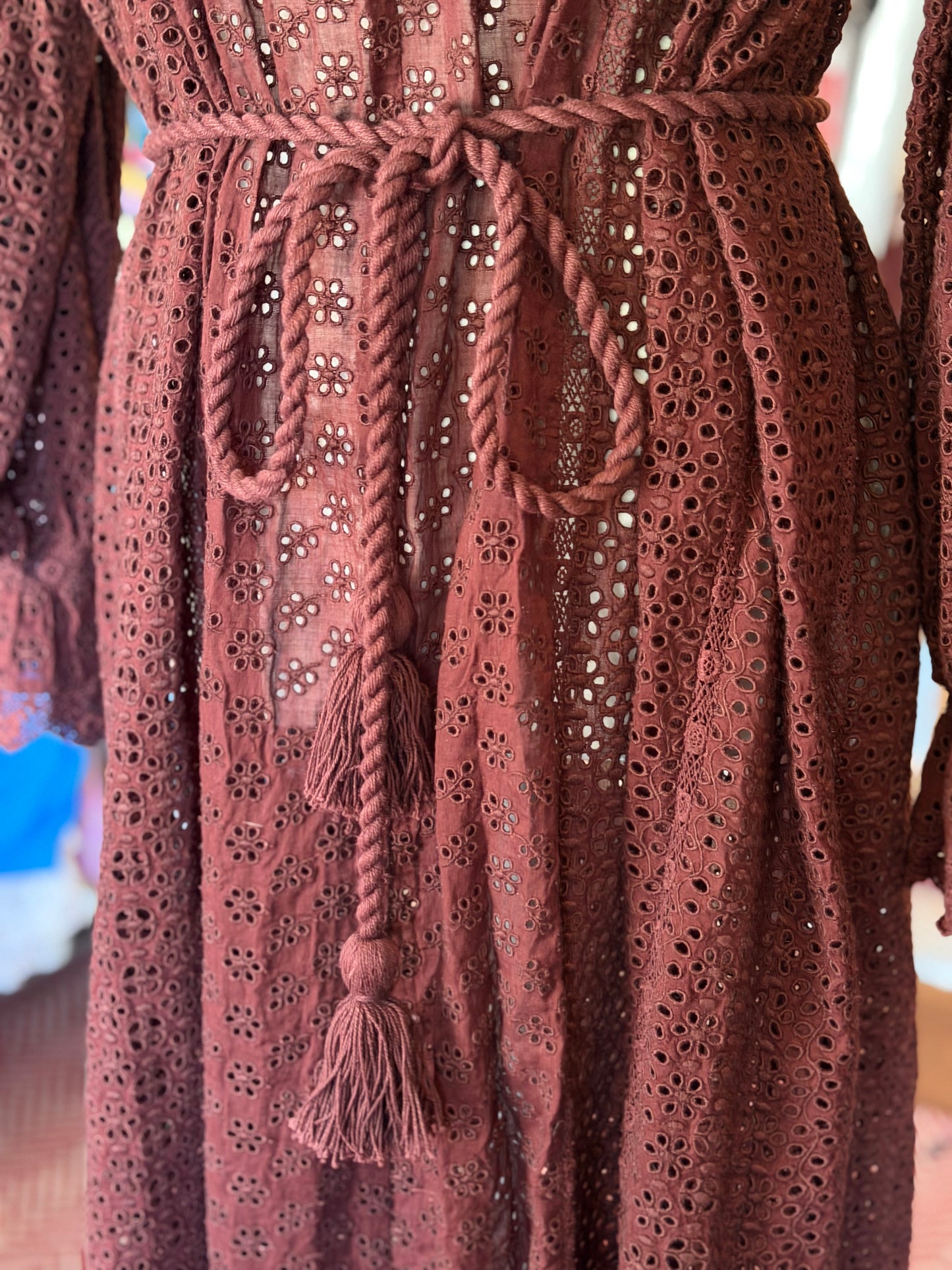 DÔEN | Eyelet Tassle Belt Coverup, S