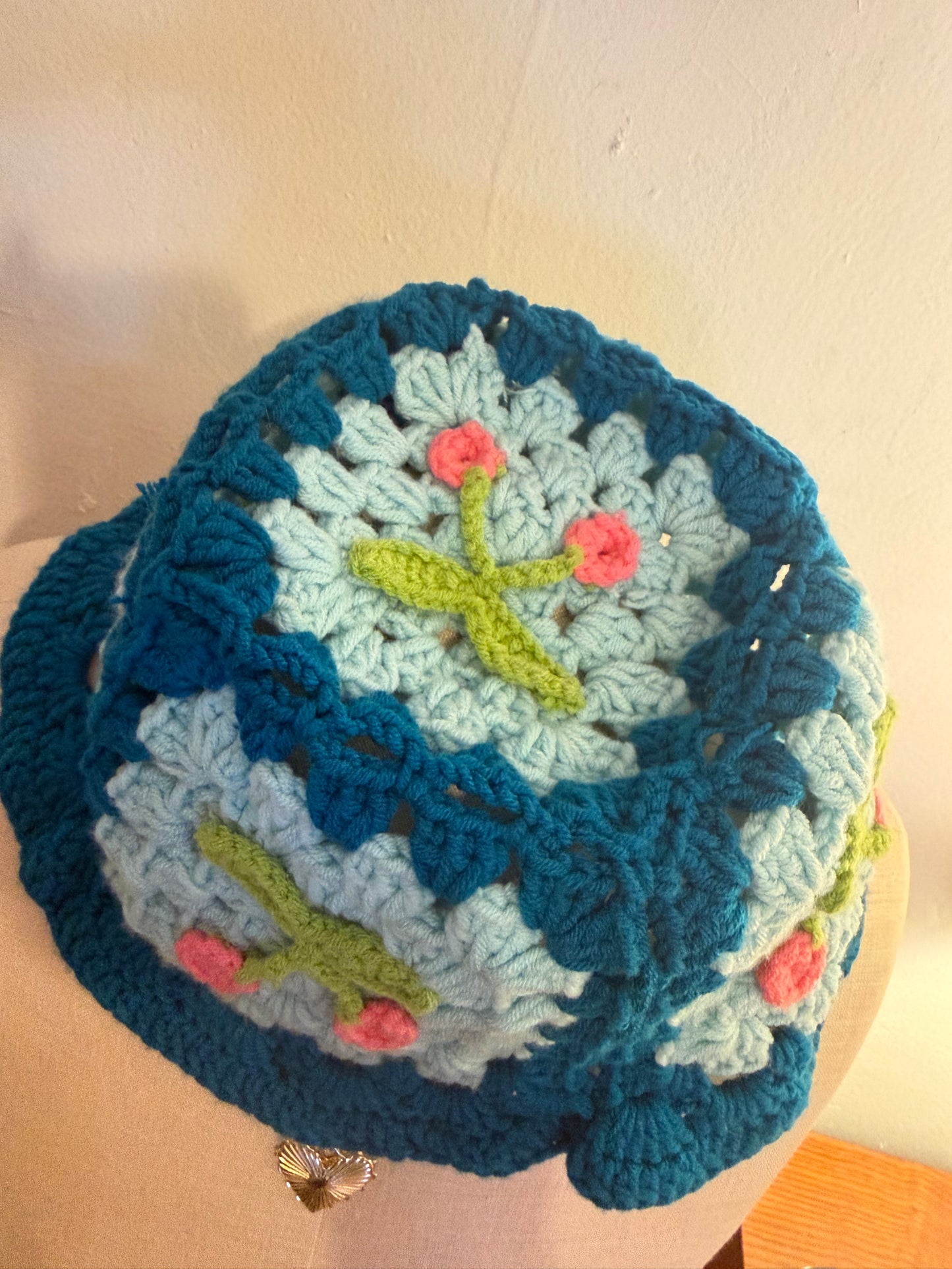 Crochet Cherry Bucket Hat