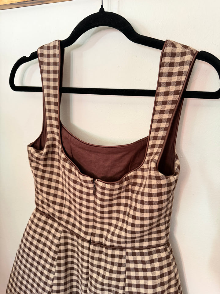 Couper | Lally Gingham Bubble Mini Dress, XS