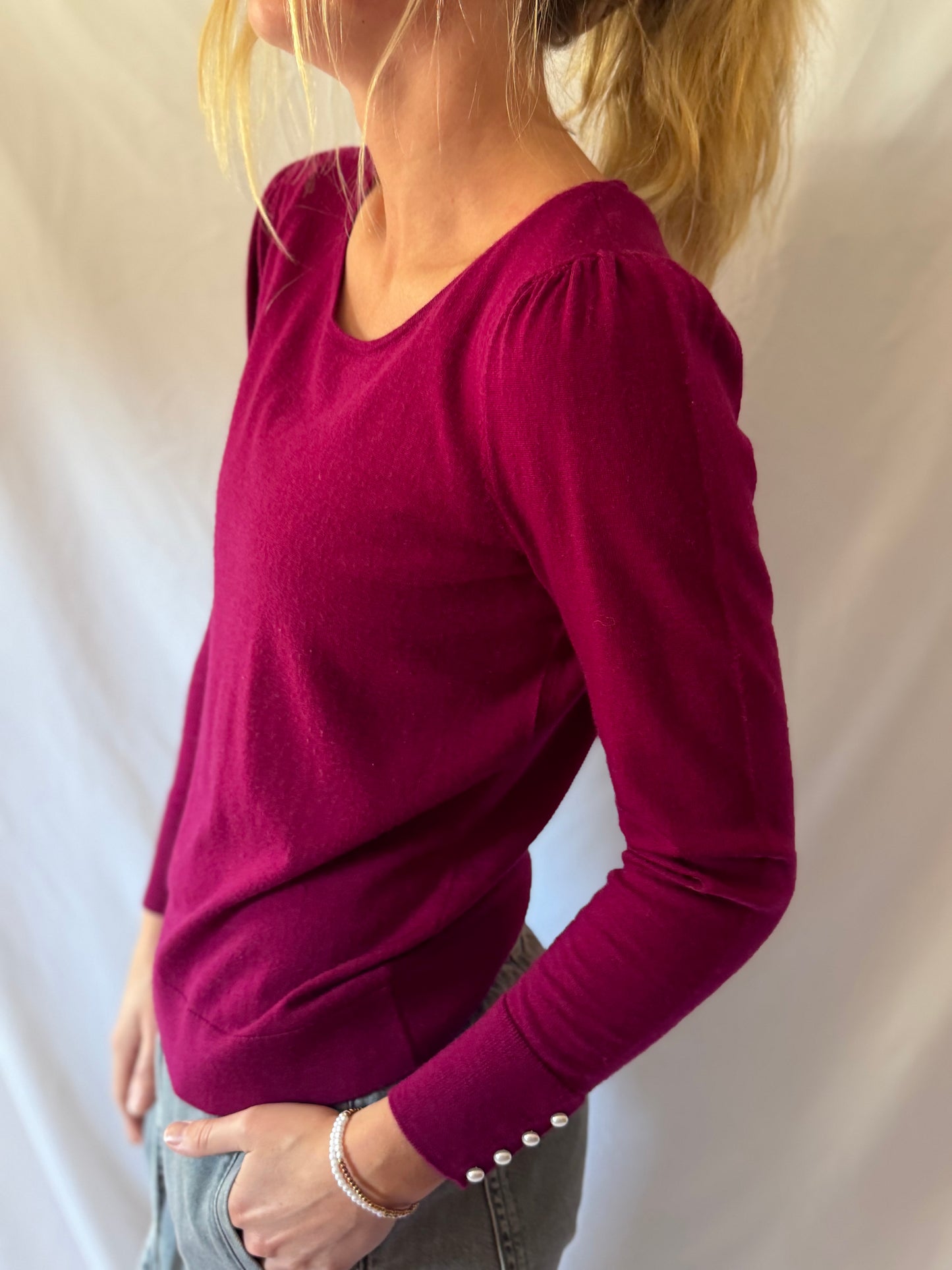 Talbots | Pearl Sleeve Sweater, L