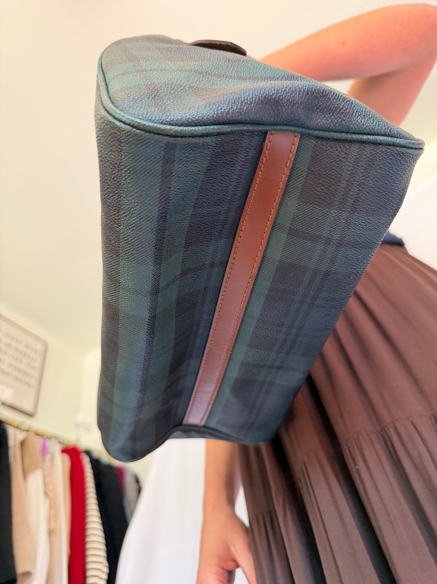 Vintage Polo Ralph Lauren | Leather Plaid Satchel Handbag