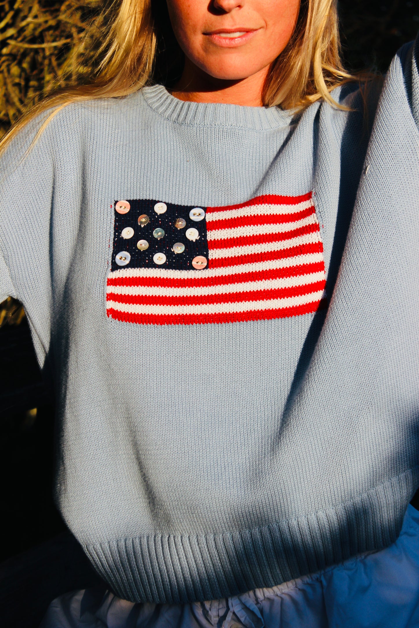 Endsley | Button American Flag Sweater, M/L