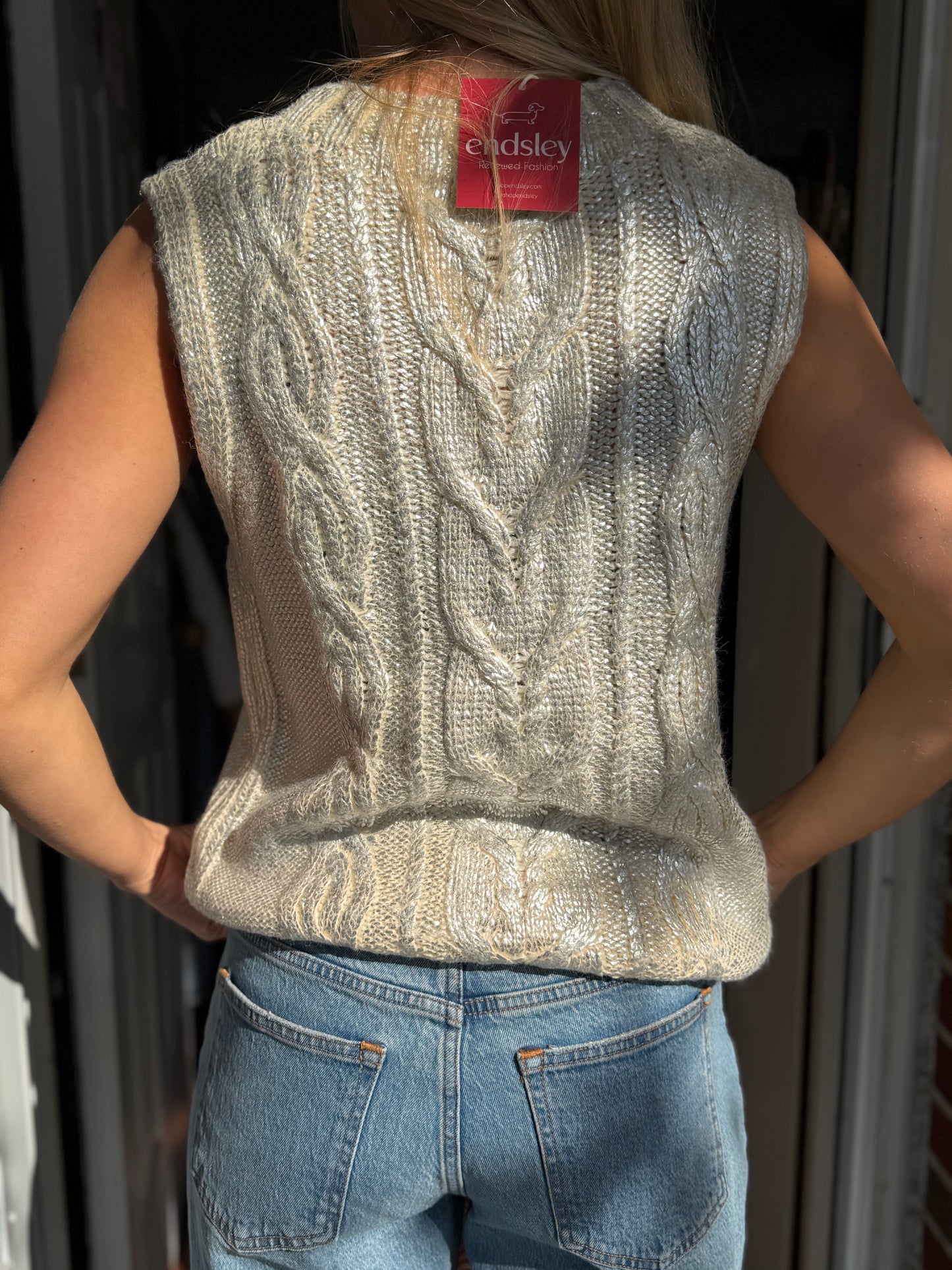 Dear John | Sleeveless Silver Sweater