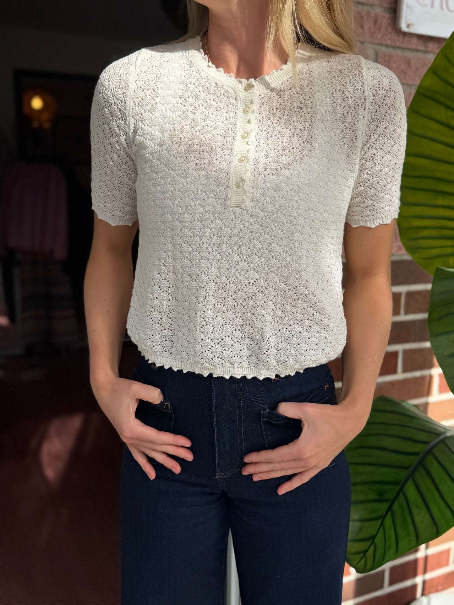 GAP |  Short Sleeve Knit Sweater, XS