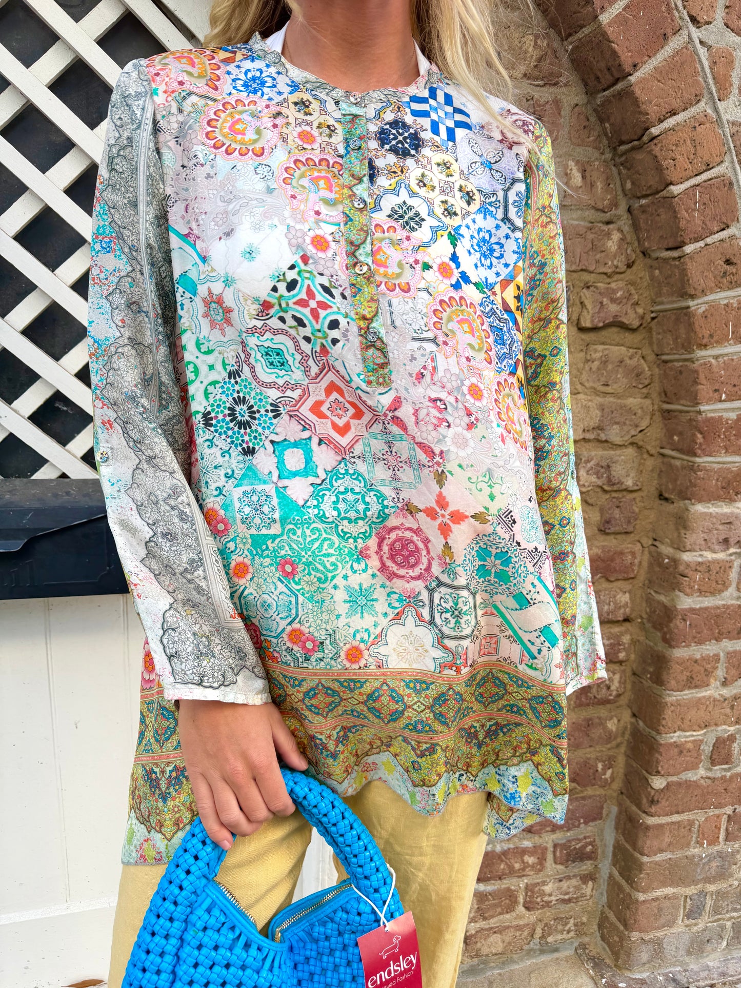 Johnny Was | Printed Sheer Long Sleeve, XS