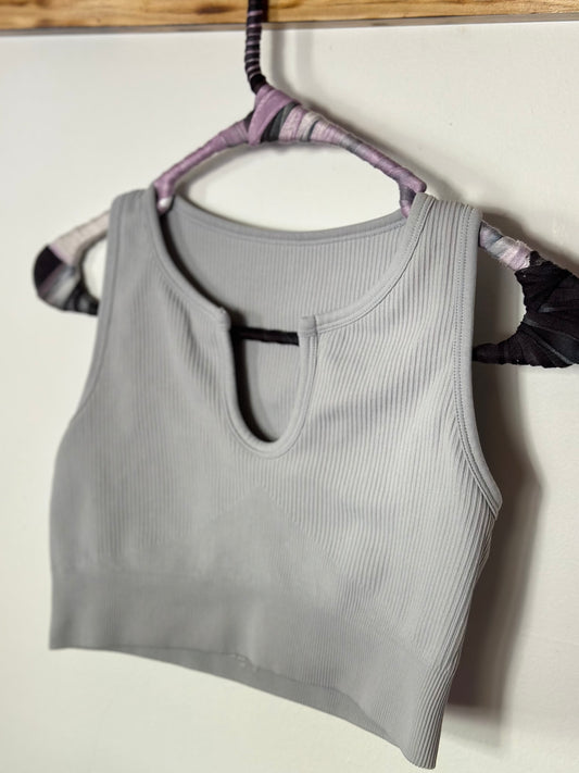Gray Cropped Top