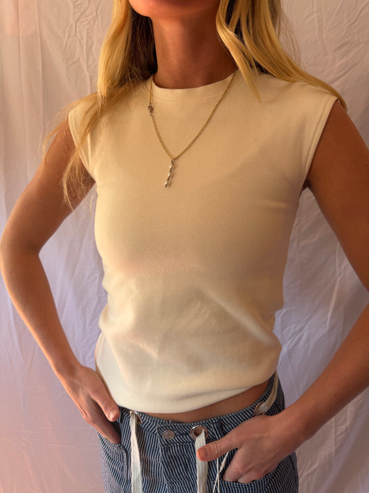 Zara | Cream Tank Top, M