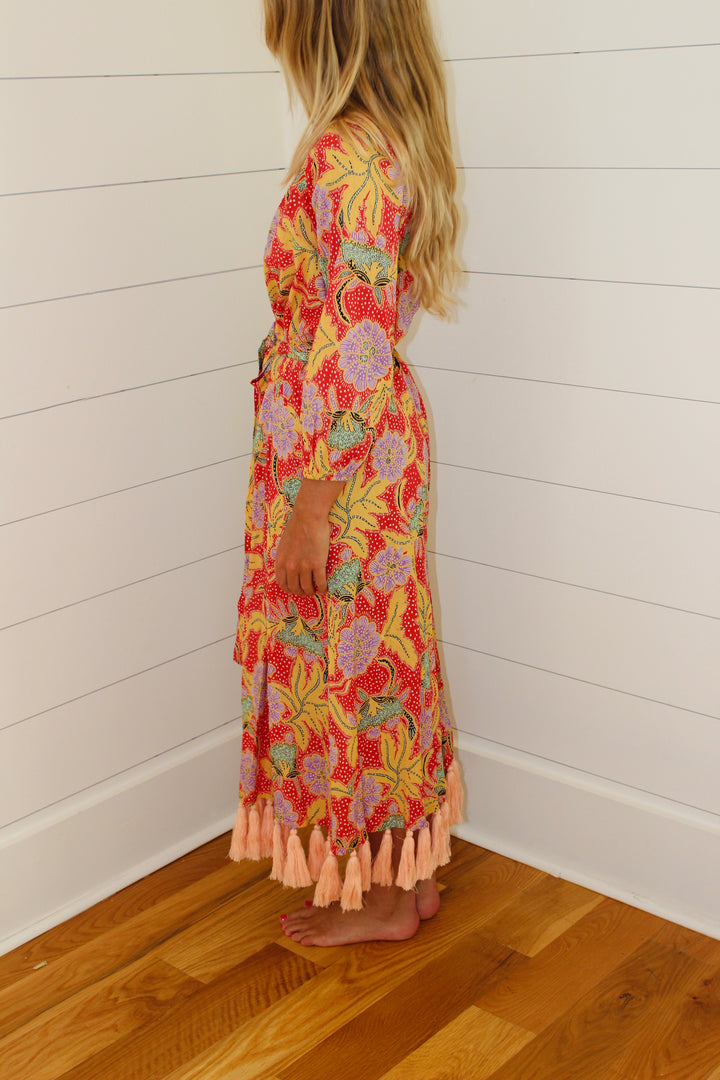 Rhode Resort  | Floral Tassel Belt Dress, S