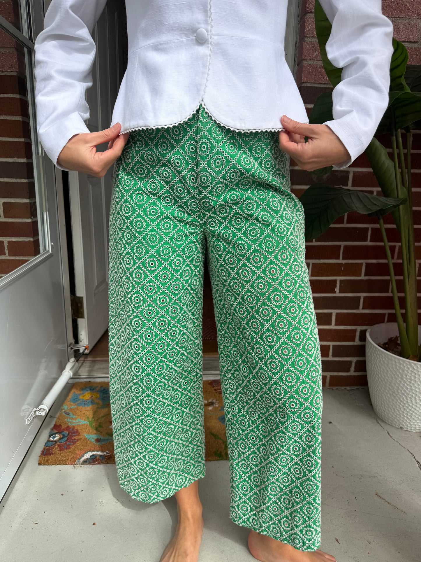 Scotch & Soda | Green Embroidered Patterned Pants
