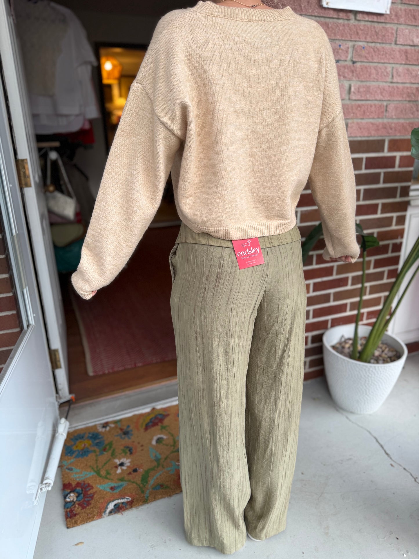 Bershka | Wide Leg Flowy Tie Pants, 4 (US M )