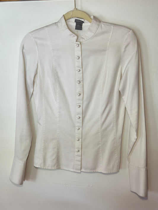 Ann Taylor | Structured Full Shank Fabric Button Down