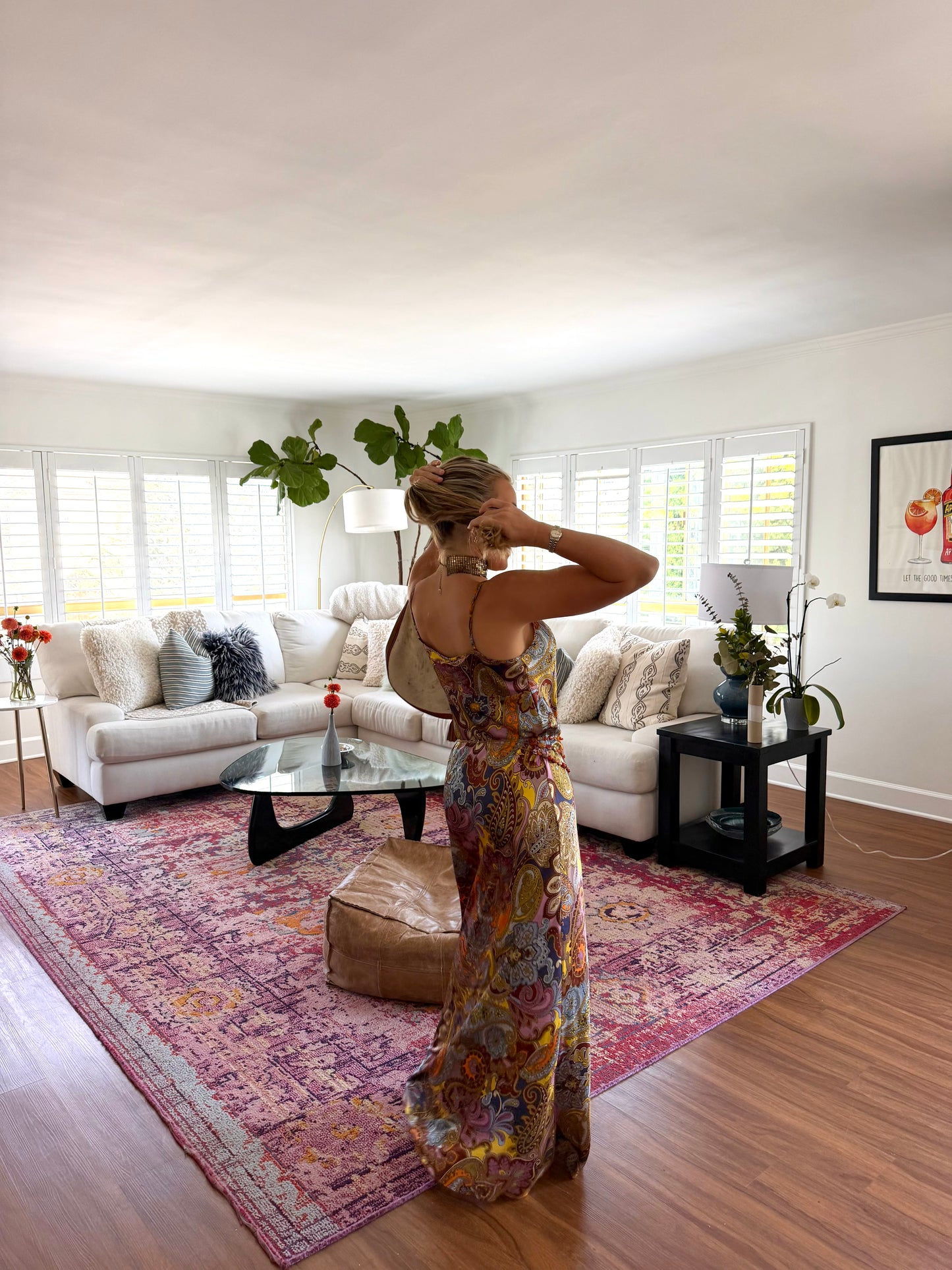 Johnny Was  | Printed Silk Maxi Dress, M