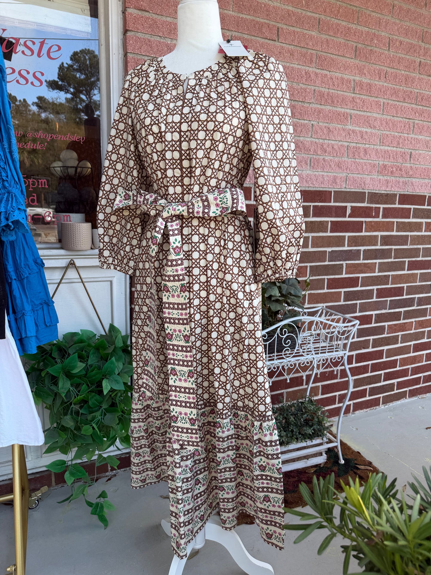 Tuckernuck | Quarter Sleeve Patterned Maxi Dress, S