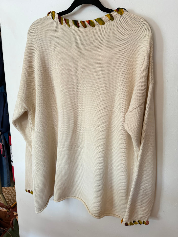 Chan Luu | Whipstitch Sweater Eggshell, O/S