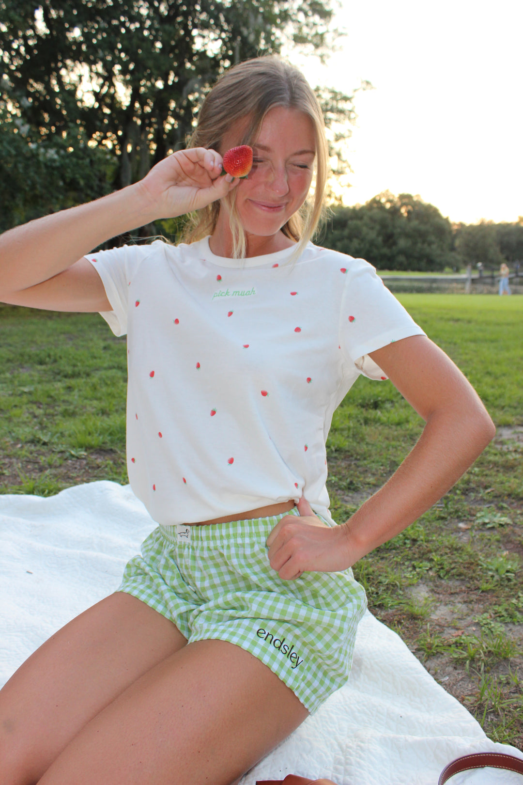 Endsley | Pick Muah Strawberry Tee, S