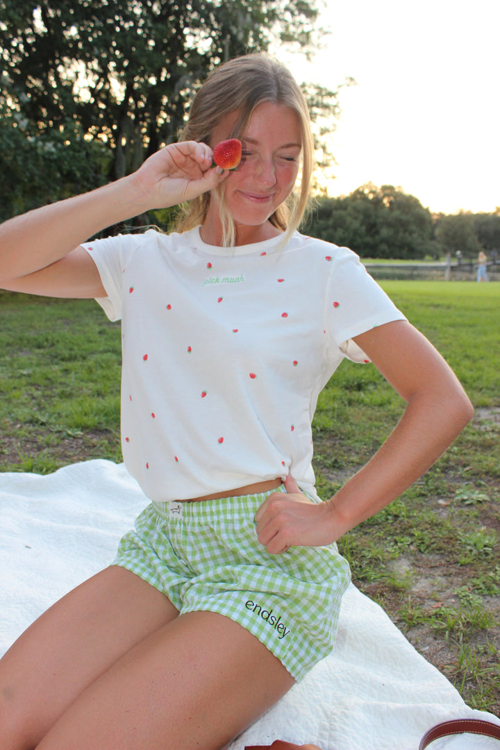 Endsley | Pick Muah Strawberry Tee, S