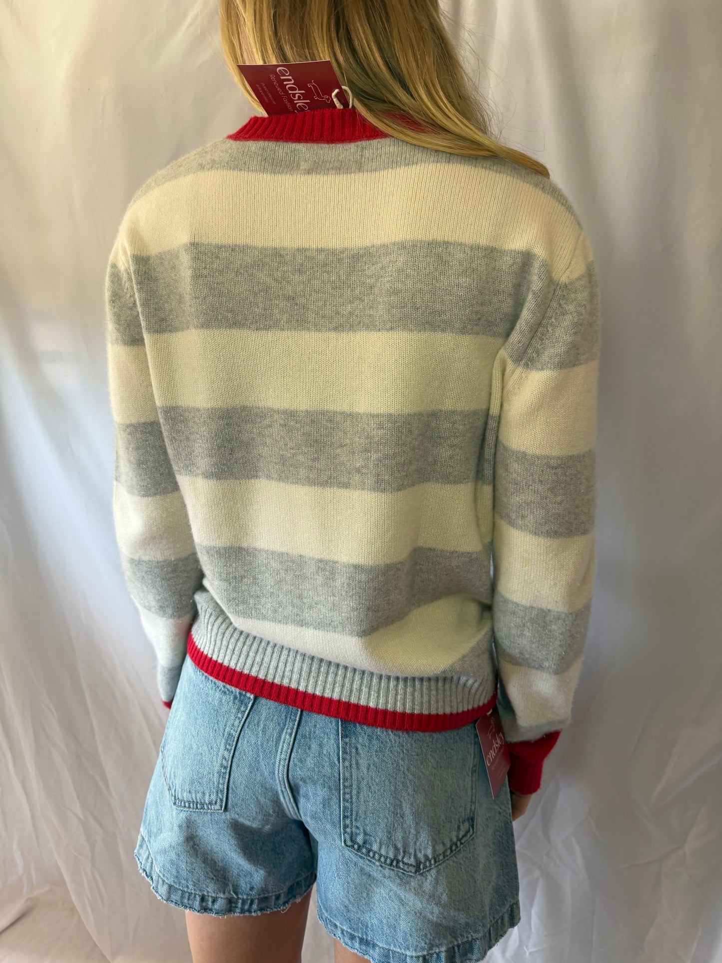 Chloe Stora Paris | 100% Cashmere Striped Sweater, S